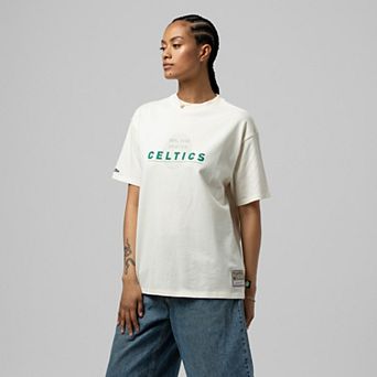 Women's Mitchell & Ness Cream Boston Celtics Boyfriend T-Shirt
