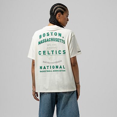 Women's Mitchell & Ness Cream Boston Celtics Boyfriend T-Shirt