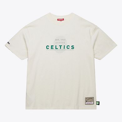 Women's Mitchell & Ness Cream Boston Celtics Boyfriend T-Shirt