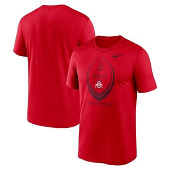 Men's Nike Scarlet Ohio State Buckeyes Primetime Legend Football Icon Dri-FIT T-Shirt