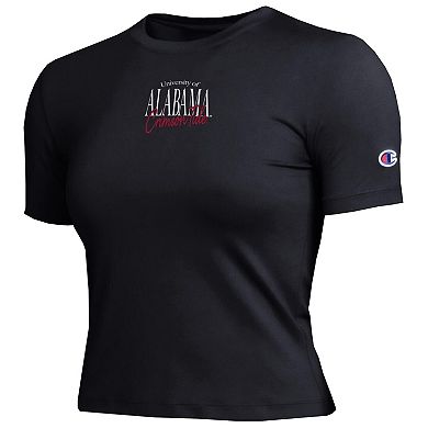 Women's Champion Black Alabama Crimson Tide Athletic Soft-Touch Fitted T-Shirt