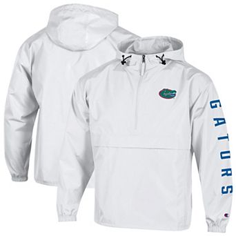 Men's Champion White Florida Gators Cloud Packable Half-Zip Hooded Jacket