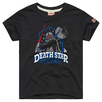 Youth Homage Charcoal Los Angeles Dodgers Star Wars x MLB Dark Side T-Shirt