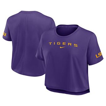 Women's Nike Purple LSU Tigers Premium Performance Dri-FIT Cropped Top
