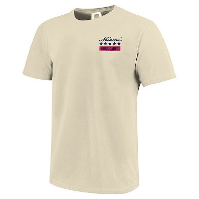 Men's Cream Miami Hurricanes Uncle Sam Mascot T-Shirt