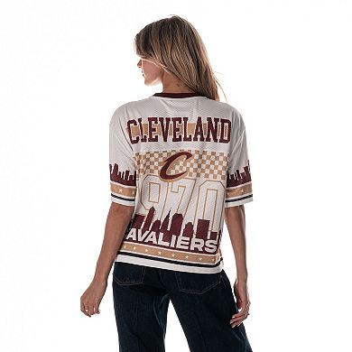 Women's The Wild Collective White Cleveland Cavaliers Mesh Jersey Top