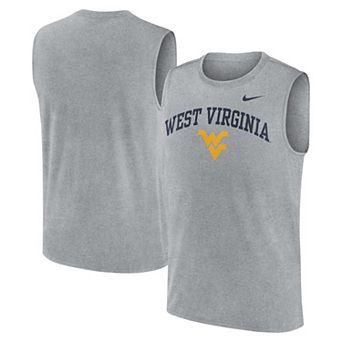 Men's Nike Heather Gray West Virginia Mountaineers Primetime Legend Arch Dri-FIT Muscle Tank Top