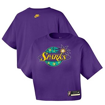Women's Nike Purple Los Angeles Sparks Hardwood Classics Court Origins Throwback Cropped T-Shirt