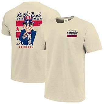 Men's Cream Nebraska Huskers Uncle Sam Mascot T-Shirt