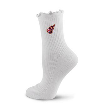 Women's PRO Compression White Indiana Fever Logo Lettuce Hem Quarter Socks