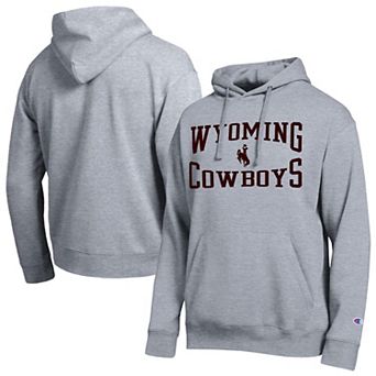 Men's Champion Heather Gray Wyoming Cowboys Team Hoodie