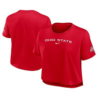 Women's Nike Scarlet Ohio State Buckeyes Premium Performance Dri-FIT Cropped Top