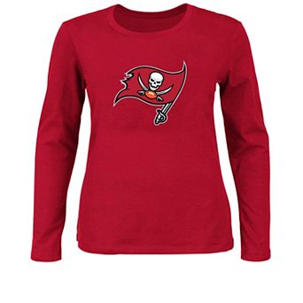 Women's Fanatics Red Tampa Bay Buccaneers Plus Size Primary Logo Long Sleeve T-Shirt