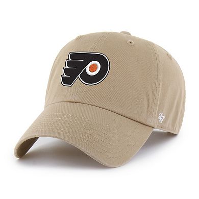 Men's '47 Khaki Philadelphia Flyers Logo Clean Up Adjustable Hat