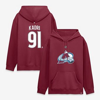 Men's Fanatics Nazem Kadri Burgundy Colorado Avalanche Authentic Stack Name & Number Hoodie