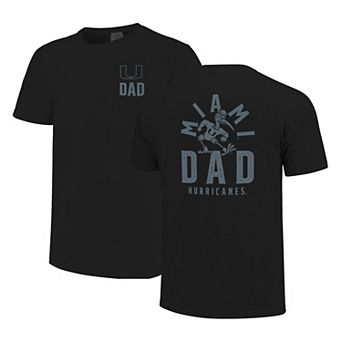 Men's Black Miami Hurricanes Father's Day Mascot Overlay T-Shirt