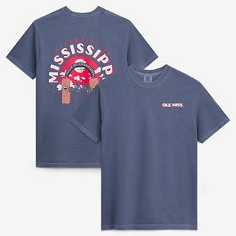 Men's Navy Ole Miss Rebels Comfort Colors Team Statue T-Shirt