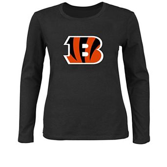 Women's Fanatics Black Cincinnati Bengals Plus Size Primary Logo Long Sleeve T-Shirt