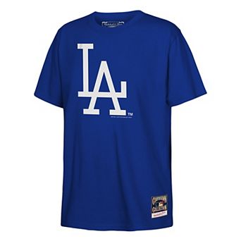 Youth Mitchell & Ness Royal Los Angeles Dodgers Retro Logo T-Shirt