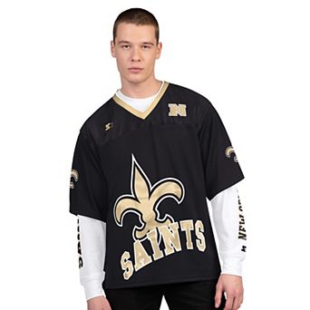 Men's Starter Black/White New Orleans Saints Short Sleeve & Long Sleeve T-Shirt Combo Pack