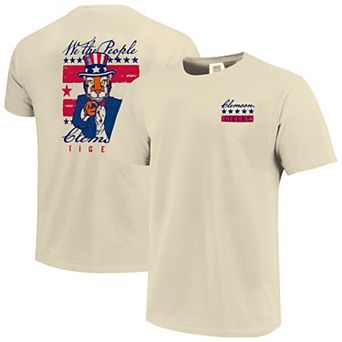 Men's Cream Clemson Tigers Uncle Sam Mascot T-Shirt