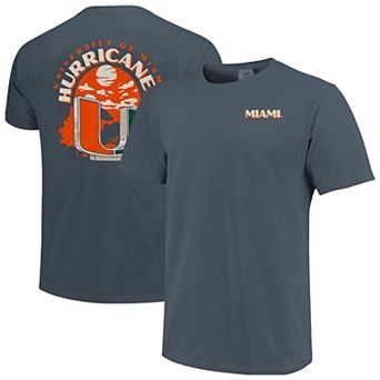 Men's Navy Miami Hurricanes Comfort Colors Team Statue T-Shirt