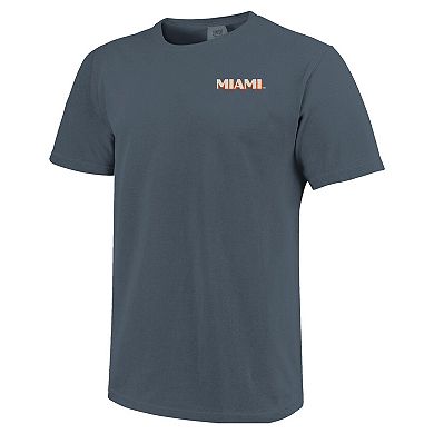 Men's Navy Miami Hurricanes Comfort Colors Team Statue T-Shirt