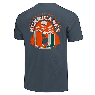 Men's Navy Miami Hurricanes Comfort Colors Team Statue T-Shirt