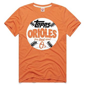 Men's Homage Orange Baltimore Orioles MLB x Topps Baseball The Real One Tri-Blend T-Shirt