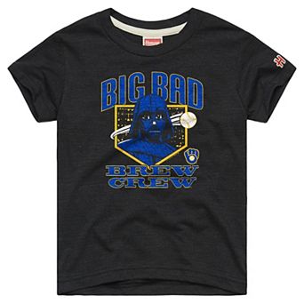 Youth Homage Charcoal Milwaukee Brewers Star Wars x MLB Dark Side T-Shirt