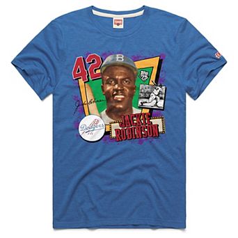 Men's Homage Jackie Robinson Royal Los Angeles Dodgers Topps 75 Remix Graphic T-Shirt