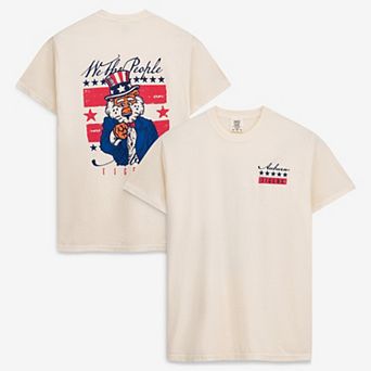 Men's Cream Auburn Tigers Uncle Sam Mascot T-Shirt