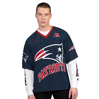 Men's Starter Navy/White New England Patriots Short Sleeve & Long Sleeve T-Shirt Combo Pack