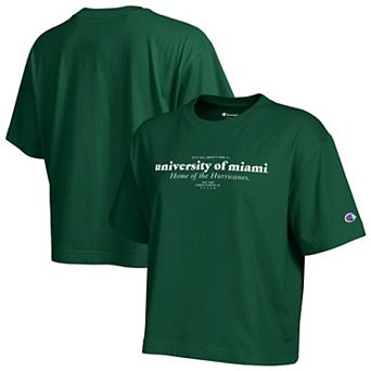 Women's Champion Green Miami Hurricanes Home Wordmark T-Shirt