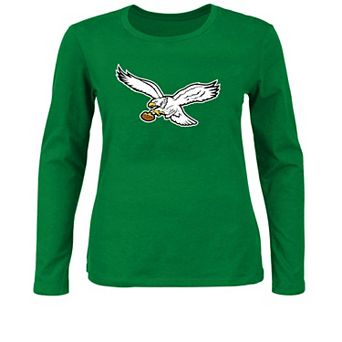 Women's Fanatics Kelly Green Philadelphia Eagles Plus Size Primary Logo Long Sleeve T-Shirt