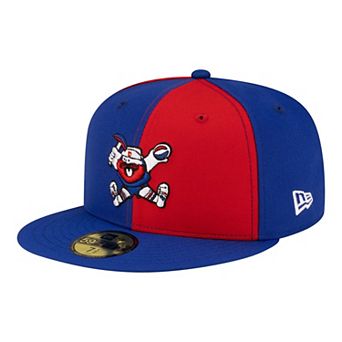 Men's New Era Red/Royal Denver Nuggets 80s Throwback Pinwheel 59FIFTY Fitted Hat