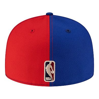 Men's New Era Red/Royal Denver Nuggets 80s Throwback Pinwheel 59FIFTY Fitted Hat