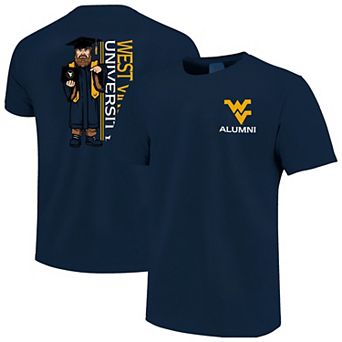 Men's Navy West Virginia Mountaineers Mascot Grad Achievement Unlocked T-Shirt