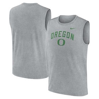 Men's Nike Heather Gray Oregon Ducks Primetime Legend Arch Dri-FIT Muscle Tank Top