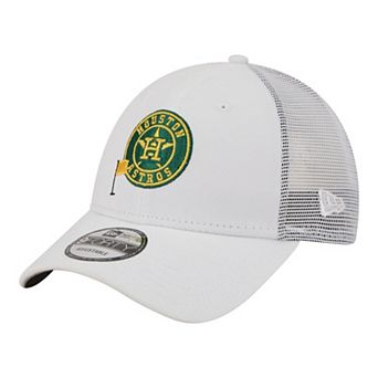 Men's New Era White Houston Astros Flag 9FORTY Trucker Adjustable Hat