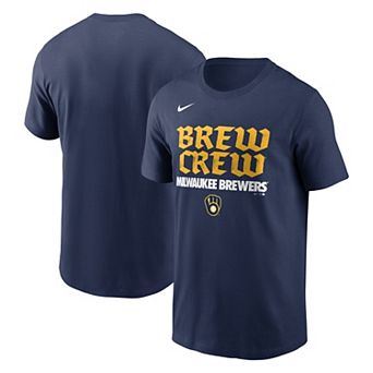 Men's Nike Navy Milwaukee Brewers City Connect Handwriting Club T-Shirt