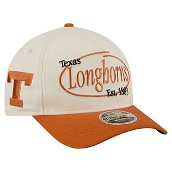 Men's New Era Natural/Texas Orange Texas Longhorns Prepster 9FORTY M-Crown Adjustable Hat