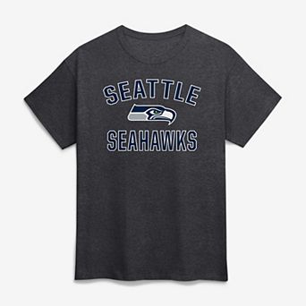 Men's Logo Athletic Charcoal Seattle Seahawks Cotton Victory Arch T-Shirt