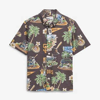 Youth Reyn Spooner Brown San Diego Padres Scenic Tri-Blend Button-Up Top