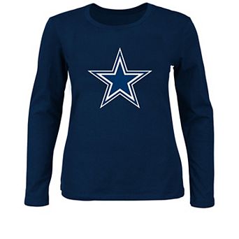 Women's Fanatics Navy Dallas Cowboys Plus Size Primary Logo Long Sleeve T-Shirt