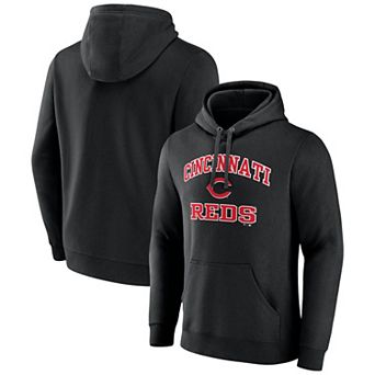 Men's Logo Athletic Black Cincinnati Reds Heart & Soul Hoodie