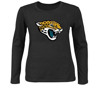 Women's Fanatics Black Jacksonville Jaguars Plus Size Primary Logo Long Sleeve T-Shirt