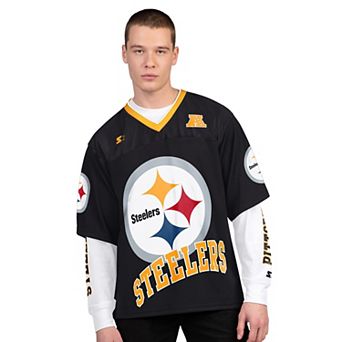 Men's Starter Black/White Pittsburgh Steelers Short Sleeve & Long Sleeve T-Shirt Combo Pack