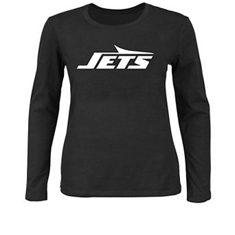 Women's Fanatics Black New York Jets Plus Size Primary Logo Long Sleeve T-Shirt