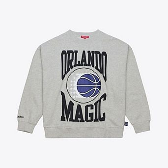 Women's Mitchell & Ness Heather Gray Orlando Magic 3.0 Logo Lightweight Sweatshirt